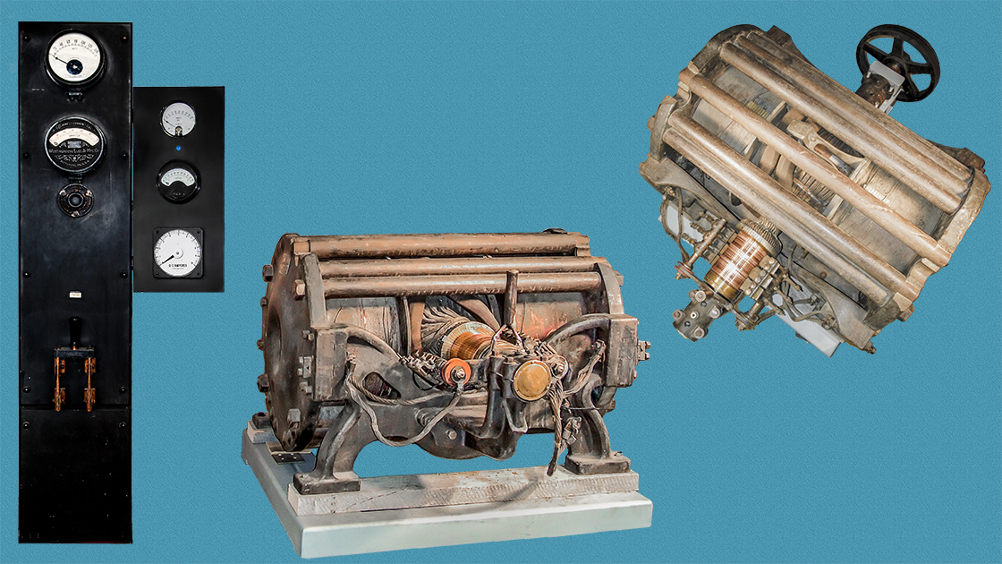 Aa 1880's Thomson Incandescent Dynamo generator rated at 30 kilo Watts, and 110 volts 
