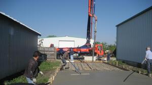 pumper truck used to pour concrete